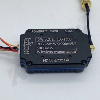 5W 고출력 1.3GHz 32CH 24.5g 초경량 FPV 송신기, 고속 드론 레이싱 장거리, 저지연 이미지 전송