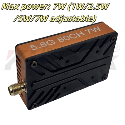 7W 5.8G VTX 80CH FPV 비디오 송신기 FPV 전송 5.8Ghz VTX FPV 레이싱용 무게 56g 고출력 장거리 전송